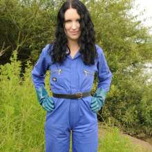 DungeonMasterOne: Mud!  Honeysuckle takes a river mudbath in a tight-fitting blue jumpsuit