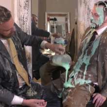 zave66: A duel gunging in full suits with food