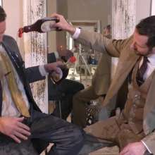 zave66: A duel gunging in full suits with food