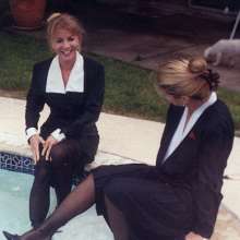 MadelineOasis: Very Pretty Friends Step Into a Pool Wearing Expensive Business Suits
