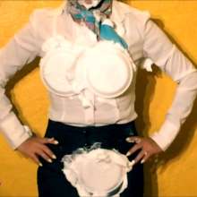 RevSlymsford: Tiswas Girl In: Pie In The Sky!  Air Hostess Gets Messy