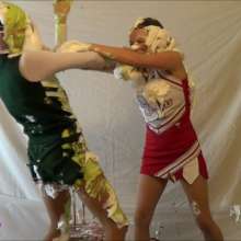 RevSlymsford: Messy Cheerleaders:Jayce + Jilly Have a Crazy Pie Fight