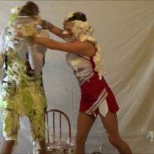 RevSlymsford: Messy Cheerleaders:Jayce + Jilly Have a Crazy Pie Fight