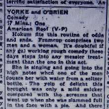 Baker in the Rye: WAM Archaeology #1: Yorke and O'Brien (& Anonymous Female Stooge)