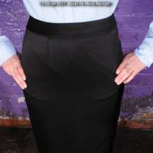 DungeonMasterOne: Maude the Messy Manager, in heels, hose, and a long tight slit skirt!