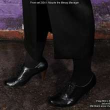 DungeonMasterOne: Maude the Messy Manager, in heels, hose, and a long tight slit skirt!