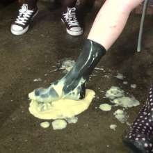 DungeonMasterOne: Bib Dress Vs Short Dungarees: Cynthia and Elsi get very, very messy!