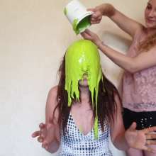 Top Messy Girls: Curly-haired Girl Pours Slime on Her Friend.