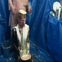 123gunge: Tied and taken in his catsuit.