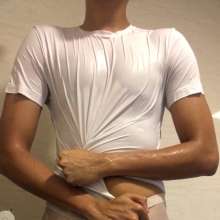 Daniel Wetlook: Daniel in White Get Wet by Slime (cum)