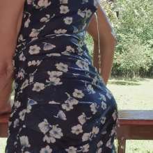 MadelineOasis: Oasis Video--Sexy Blue Print Sun Dress Soaked Outdoors