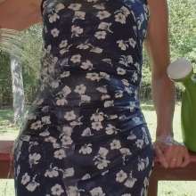 MadelineOasis: Oasis Video--Sexy Blue Print Sun Dress Soaked Outdoors