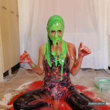 Cinqgirlracer: Swimsuit and Shiny Leggings Jelly and Slime
