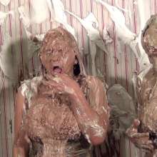 Anglefan: Two beautiful friends get pied together