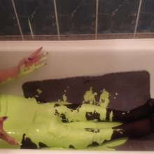 Top Messy Girls: A Big Bucket of Slime on the Girl in the Bathroom!
