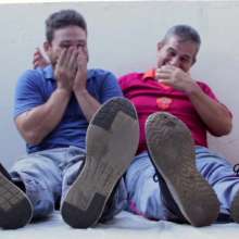 lovingmessy4you: Bare Feet and Two Very Slimed Guys