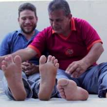 lovingmessy4you: Bare Feet and Two Very Slimed Guys