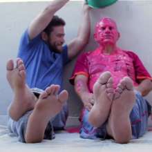 lovingmessy4you: Bare Feet and Two Very Slimed Guys