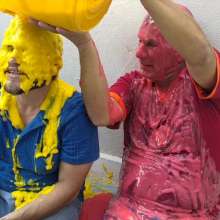 lovingmessy4you: Bare Feet and Two Very Slimed Guys