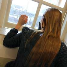 Wamtastic Jessica: Eileen in a shiny Blue Downjacket