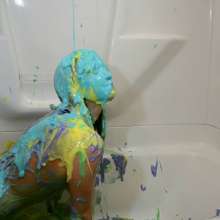 Jayce: Jayce's Nude Colorful Lotion Slime Bath!