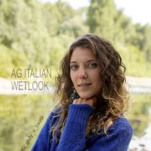 Ag Italian Wetlook: Giulia into the river with black Nike, white socks, jeans, blue sweater