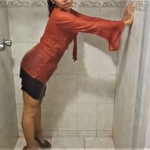 MadelineOasis: Clara's Red Pussy Bow Blouse Shower Sex Scene