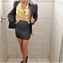 MadelineOasis: Oasis Video--Clara Short Skirt and High Heel Office Outfit