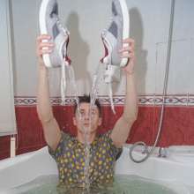 Wet Live Team: Relax Shower and Ruslan in Socks with the Inscription 18+