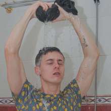 Wet Live Team: Relax Shower and Ruslan in Socks with the Inscription 18+