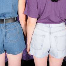 DungeonMasterOne: Wet Denim Shorts with Honeysuckle and Purity