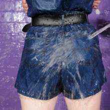 DungeonMasterOne: Wet Denim Shorts with Honeysuckle and Purity