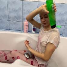 Wet Live Team: Anastasia Wet and Transparent Pajamas--hot Shower