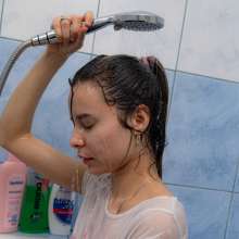 Wet Live Team: Anastasia Wet and Transparent Pajamas--hot Shower