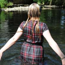 DungeonMasterOne: Felicity Plaid Dress River Bath