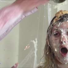 RevSlymsford: New Employee Kayleth Gets Trashed: Pies, Custard, Paint +++