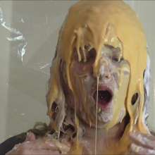 RevSlymsford: New Employee Kayleth Gets Trashed: Pies, Custard, Paint +++