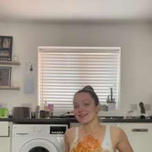 WAMfuns Messy Forfeits: Queen Peach Swimsuit Filling With Beans And Spaghetti