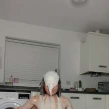 WAMfuns Messy Forfeits: Queen Peach White Gunge In Micro Bikini And Foam Pies