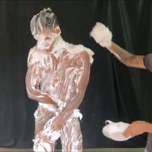 RevSlymsford: Rafa Initiates Naked Newbie Angelo With Pies, Slime Etc
