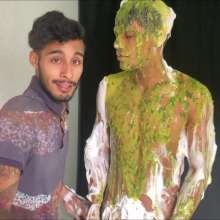 RevSlymsford: Rafa Initiates Naked Newbie Angelo With Pies, Slime Etc