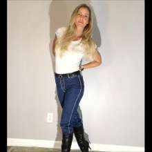 Tight and Wet Clothes: Skintight Jordache Jeans and Stiletto's in the Pool