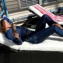 Tight and Wet Clothes: Sunbathing in Brand New Tight Levi's Jeans and Cowboy Boots