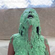 Anglefan: Vivi gets chunky green slimed and pied by her friends!