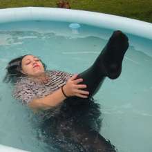 Darkabyss445: Wet Boots, Leggings and Dress