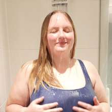 CheekyLuna: Cheekyluna's Blue Swimsuit Shower