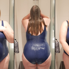 CheekyLuna: Cheekyluna's Blue Swimsuit Shower