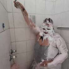 Darkabyss445: From Mess to Clean: Denim Dress Shower
