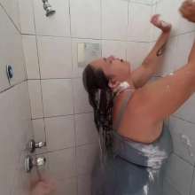 Darkabyss445: From Mess to Clean: Denim Dress Shower