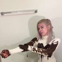 RevSlymsford: Kaydens Chocolate Turtleneck Trashing: Bare Body Coated Too